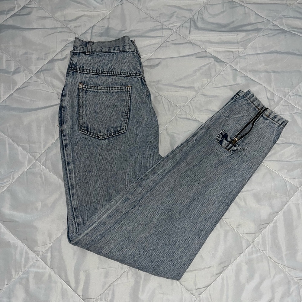 Vintage Acid Wash High Waisted Denim Light Jeans - No Problem! Size 5/6